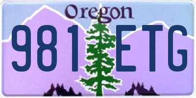 OR license plate 981ETG