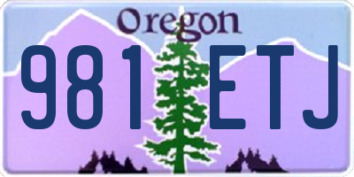 OR license plate 981ETJ