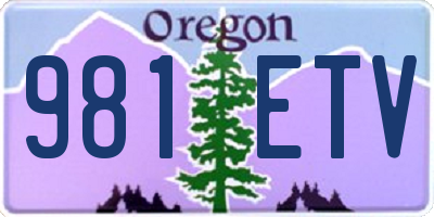 OR license plate 981ETV