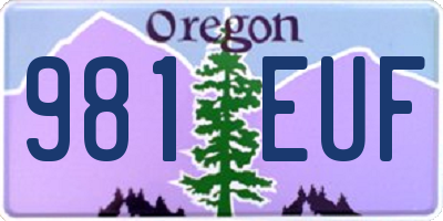 OR license plate 981EUF