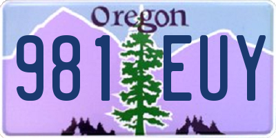 OR license plate 981EUY