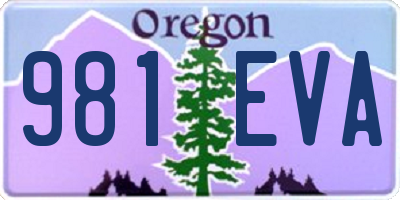 OR license plate 981EVA
