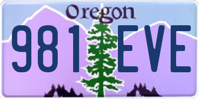 OR license plate 981EVE
