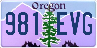 OR license plate 981EVG