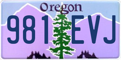 OR license plate 981EVJ