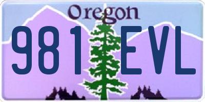 OR license plate 981EVL