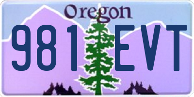 OR license plate 981EVT