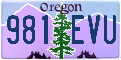 OR license plate 981EVU