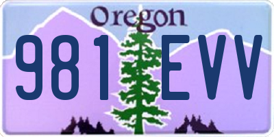 OR license plate 981EVV