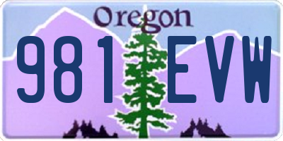 OR license plate 981EVW
