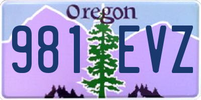 OR license plate 981EVZ