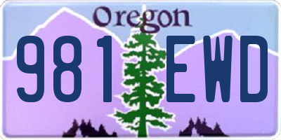 OR license plate 981EWD