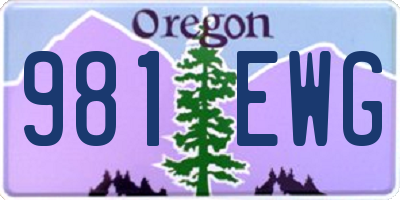 OR license plate 981EWG
