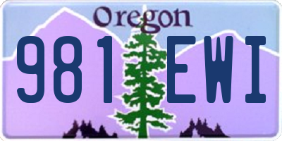 OR license plate 981EWI