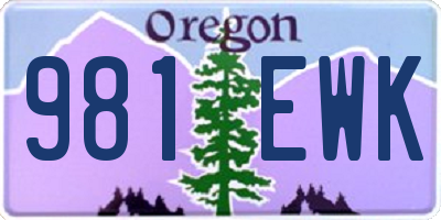 OR license plate 981EWK