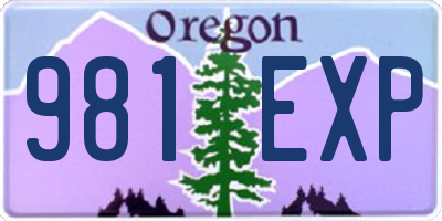 OR license plate 981EXP