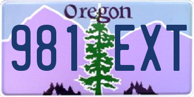 OR license plate 981EXT