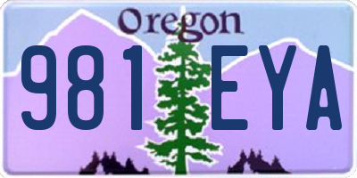 OR license plate 981EYA