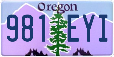 OR license plate 981EYI