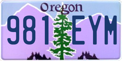 OR license plate 981EYM