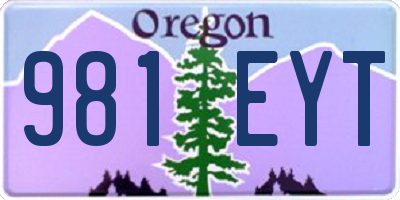 OR license plate 981EYT