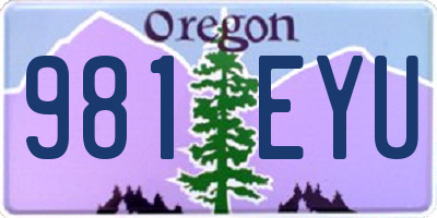 OR license plate 981EYU