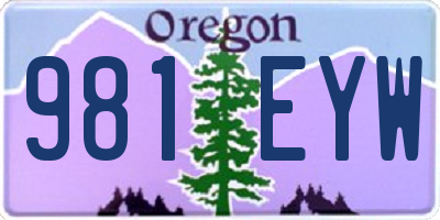 OR license plate 981EYW