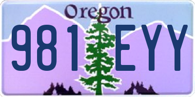 OR license plate 981EYY