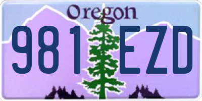 OR license plate 981EZD