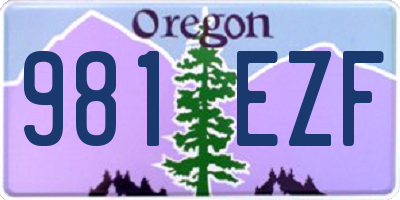 OR license plate 981EZF
