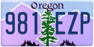 OR license plate 981EZP