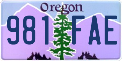 OR license plate 981FAE