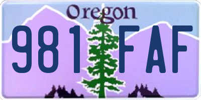 OR license plate 981FAF