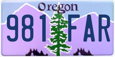 OR license plate 981FAR