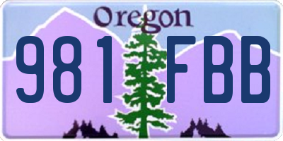 OR license plate 981FBB