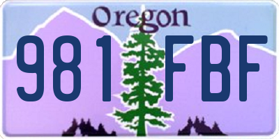 OR license plate 981FBF