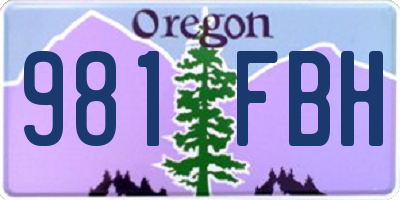 OR license plate 981FBH