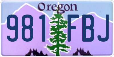 OR license plate 981FBJ