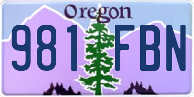 OR license plate 981FBN