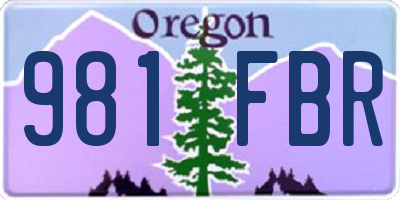 OR license plate 981FBR