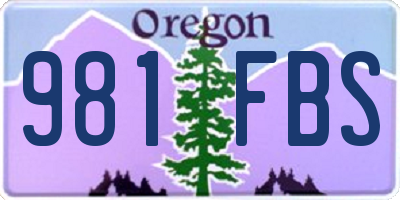OR license plate 981FBS