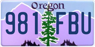 OR license plate 981FBU