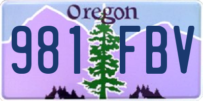 OR license plate 981FBV