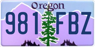 OR license plate 981FBZ