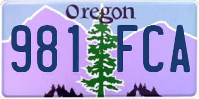 OR license plate 981FCA