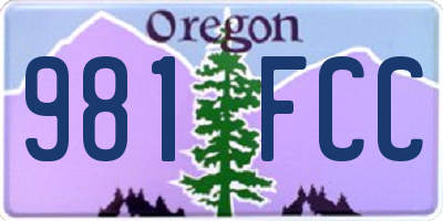 OR license plate 981FCC