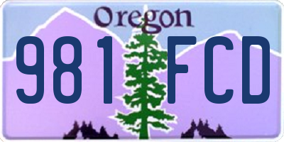 OR license plate 981FCD
