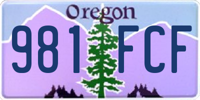 OR license plate 981FCF