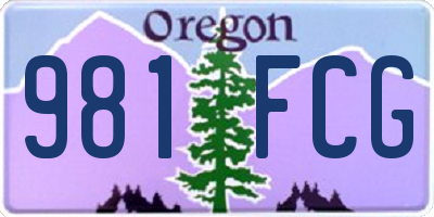 OR license plate 981FCG