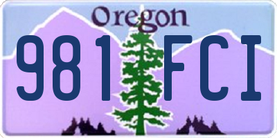 OR license plate 981FCI